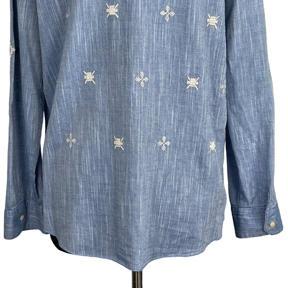 JOHNNY WAS EMBROIDERED COTTON BUTTON DOWN SHIRT - Picture 8 of 15